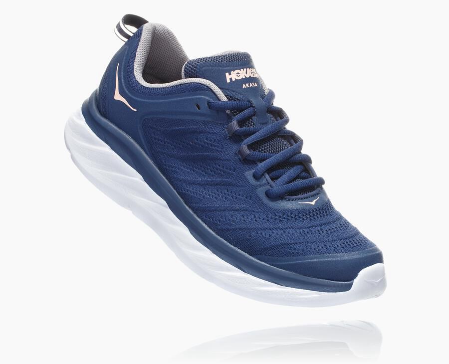 Hoka One One Akasa Löparskor Dam - Blå/Vita - YKLHW-5207